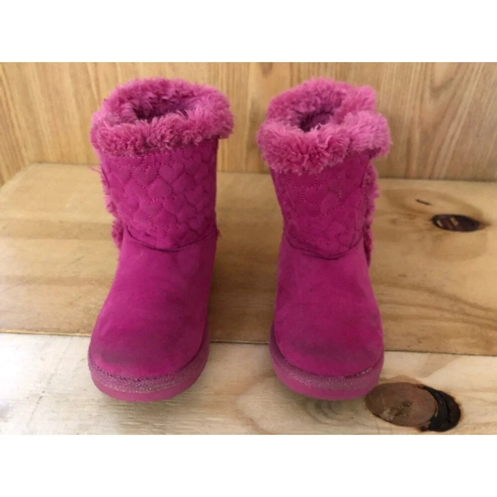 Disney  Sofia the First fabric upper  Winter faux fur pink  Boots size US 9